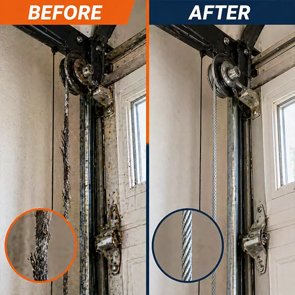 Garage Door Caple Replacements Before and After