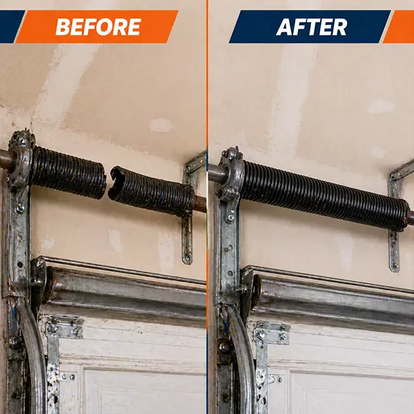 Garage Door Springs Repair Before and After
